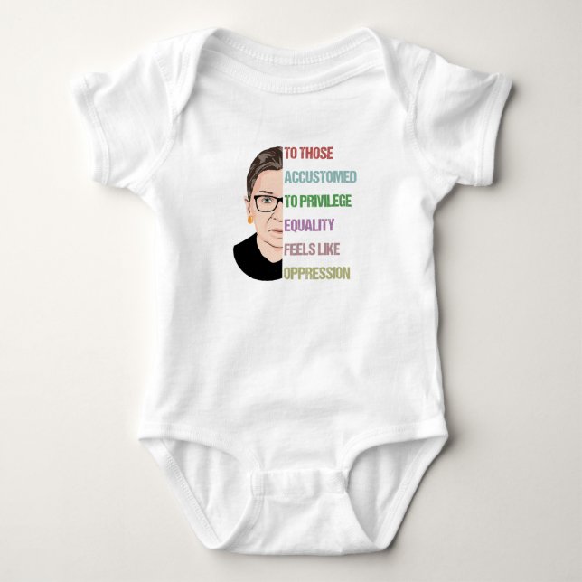 Notorious RBG Poster, Ruth Bader Ginsburg Baby Bodysuit (Front)