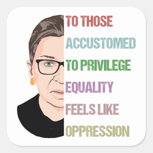 Notorious RBG Poster Ruth Bader Ginsburg Square Sticker