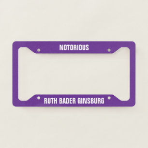 Notorious rbg purple license plate frame
