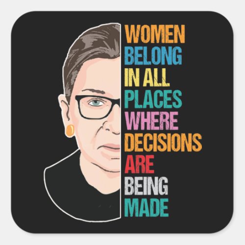 Notorious RBG RBG Quotes Ruth Bader Ginsburg Square Sticker