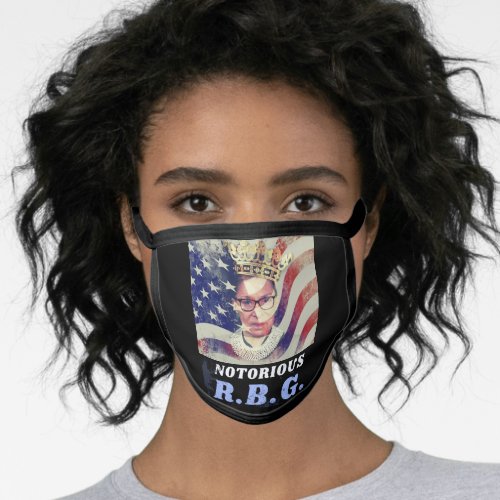 Notorious RBG Ruth Bader Ginsburg Crown US Flag Face Mask