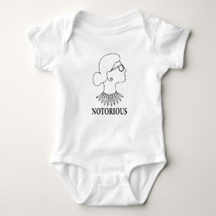 Notorious RBG, Ruth Bader Ginsburg Drawing Baby Bodysuit