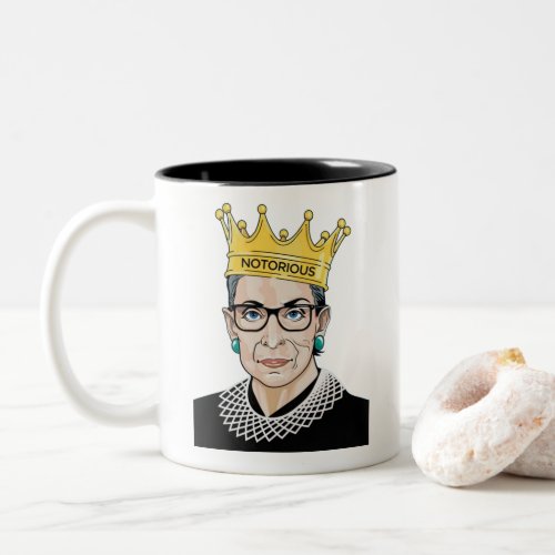 Notorious RBG Ruth Bader Ginsburg Feminist Power Two_Tone Coffee Mug