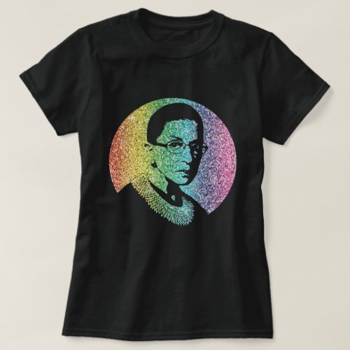 Notorious RBG Ruth Bader Ginsburg Glitter Rainbow T_Shirt