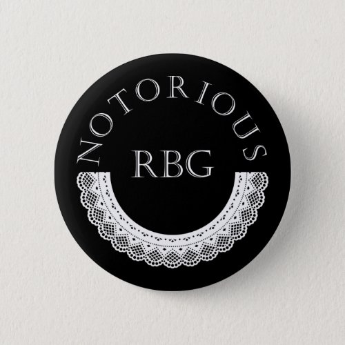 Notorious RBG Ruth Bader Ginsburg Lace Collar Button