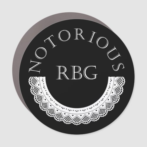 Notorious RBG Ruth Bader Ginsburg Lace Collar Car Magnet