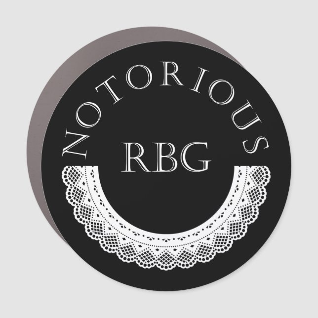 Notorious RBG Ruth Bader Ginsburg Lace Collar Car Magnet (Front)