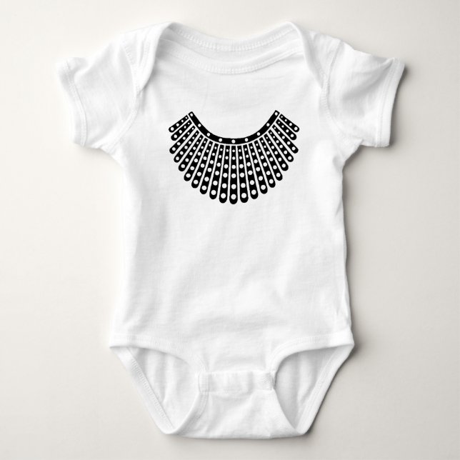 Notorious RBG, Ruth Bader Ginsburg, RBG Collar Baby Bodysuit (Front)