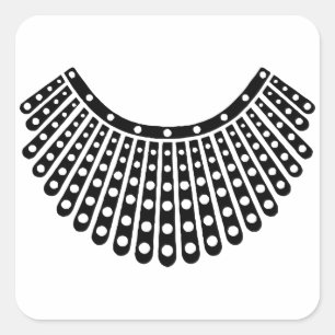 Notorious RBG, Ruth Bader Ginsburg, RBG collar Square Sticker