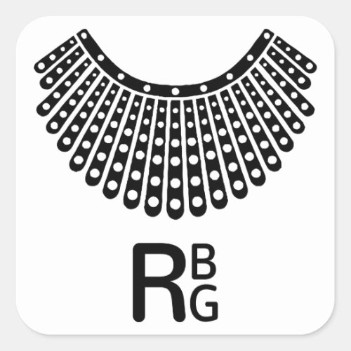 Notorious RBG Ruth Bader Ginsburg RBG Collar Square Sticker