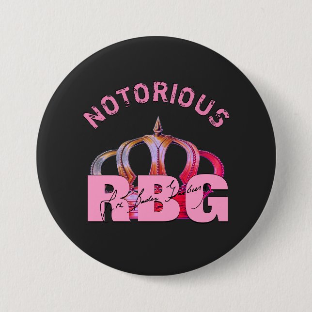 Notorious RBG Signature Monogram Button (Front)