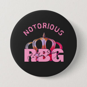 Notorious RBG Signature Monogram Button