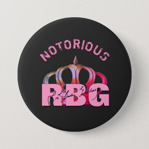 Notorious RBG Signature Monogram Button