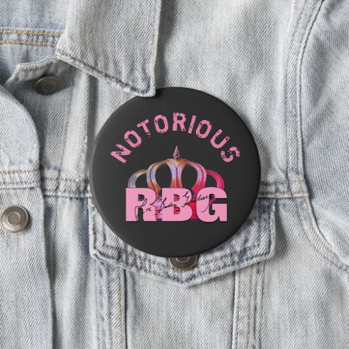 Notorious RBG Signature Monogram Jumbo Button