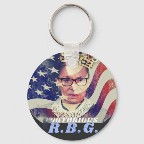 Notorious RGB Ruth Bader Ginsburg Liberal Feminist Keychain