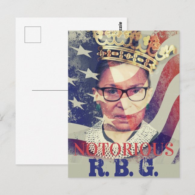 Notorious RGB Ruth Bader Ginsburg Liberal Feminist Postcard (Front/Back)