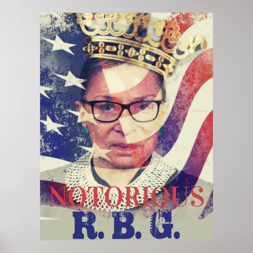 Notorious RGB Ruth Bader Ginsburg Liberal Feminist Poster