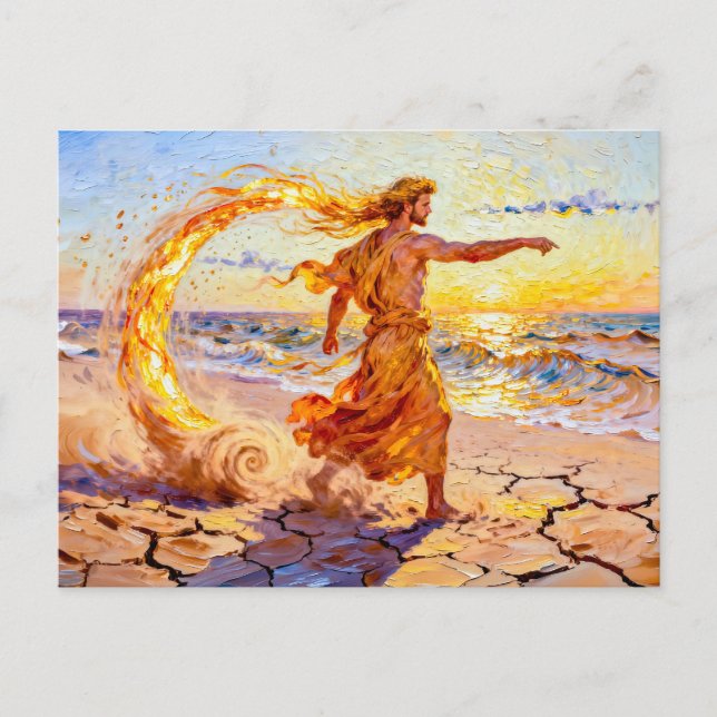 Notos God of the Southern Wind from Greek Mytholog Postcard (Front)