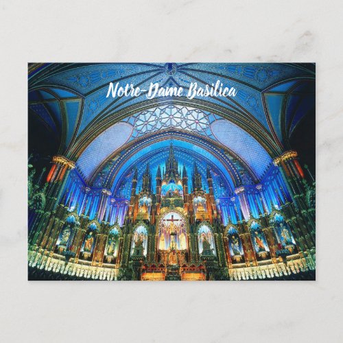 Notre_Dame Basilica Montreal Canada Postcard