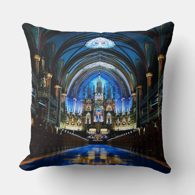 Notre Dame Basilica Throw Pillow (Front)