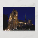 Cathédrale Notre-Dame de nuit, Paris, France carte postale