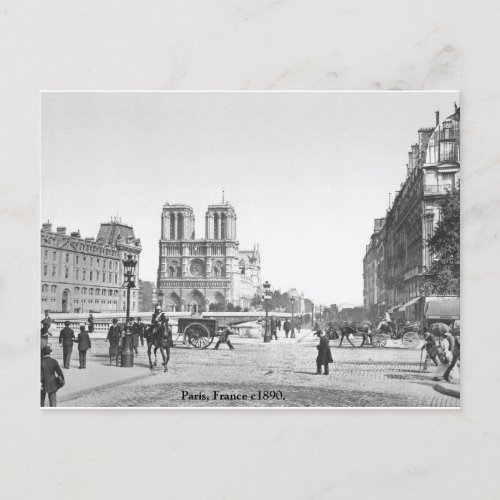 Notre Dame Cathedral c1890 vintage Paris France Postcard