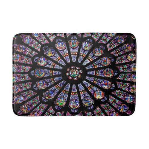 Notre_Dame Cathedral Colorful Stained Glass Bath Mat