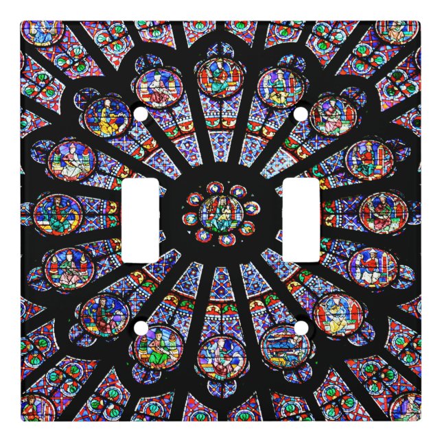 Notre-Dame Cathedral Colorful Stained Glass Light Switch Cover (Front)