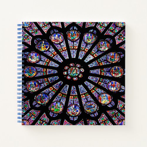 Notre_Dame Cathedral Colorful Stained Glass Notebook