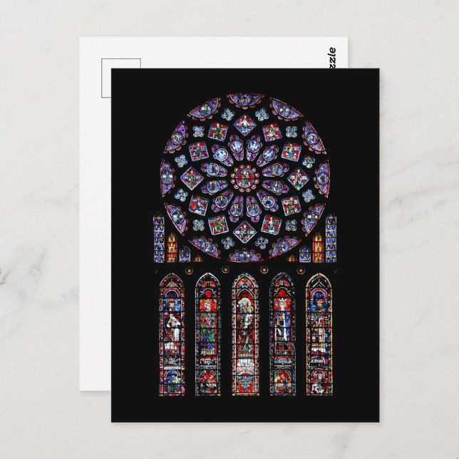 Notre Dame Cathedral North Rose Window Postcard (Front/Back)
