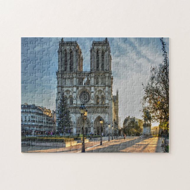 Notre Dame Cathedral Paris Christmas Jigsaw Puzzle (Horizontal)