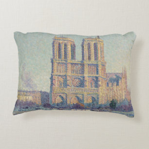 Notre Dame Cathedral Paris France Classic Painting Accent Pillow