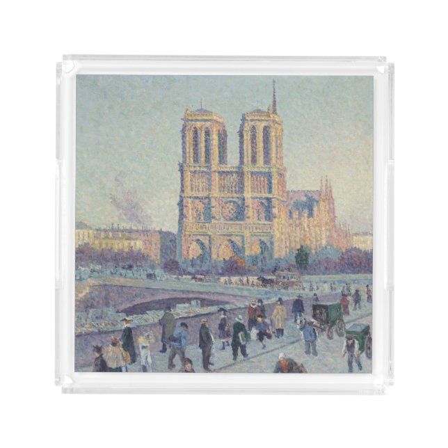 Notre Dame Cathedral Paris France Classic Painting Acrylic Tray (Front)