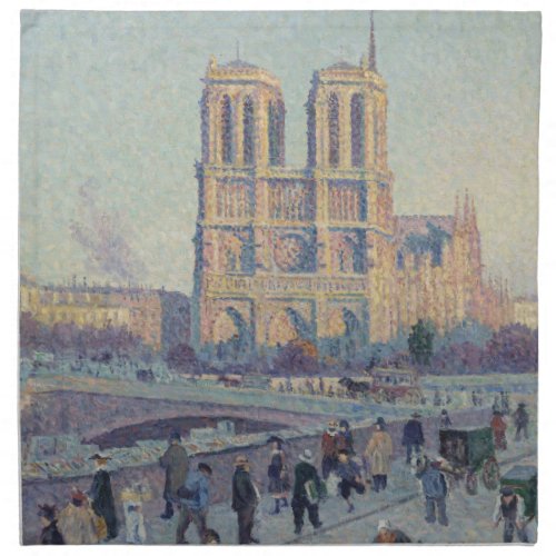 Notre Dame Cathedral Paris France Classic Painting Cloth Napkin