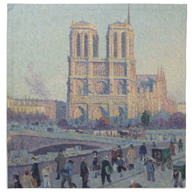 Notre Dame Cathedral Paris France Classic Painting Cloth Napkin (Front)