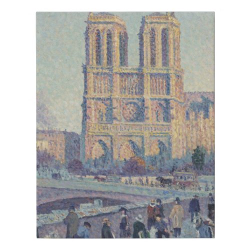 Notre Dame Cathedral Paris France Classic Painting Faux Canvas Print