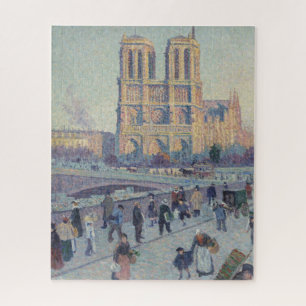Notre Dame Cathedral Paris France Classic Painting Jigsaw Puzzle