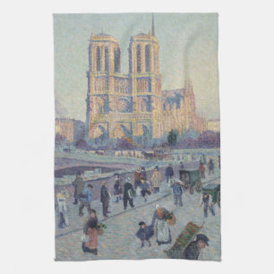 Notre Dame Cathedral Paris France Classic Painting Kitchen Towel