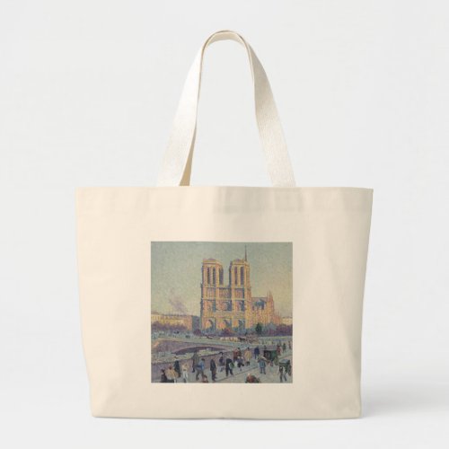 Notre Dame Cathedral Paris France Classic Painting Large Tote Bag