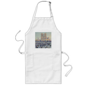 Notre Dame Cathedral Paris France Classic Painting Long Apron