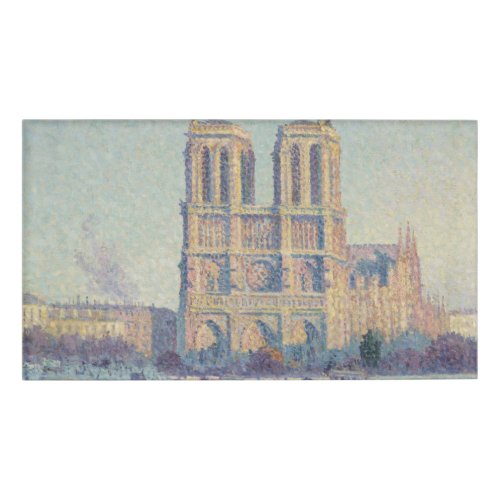 Notre Dame Cathedral Paris France Classic Painting Name Tag