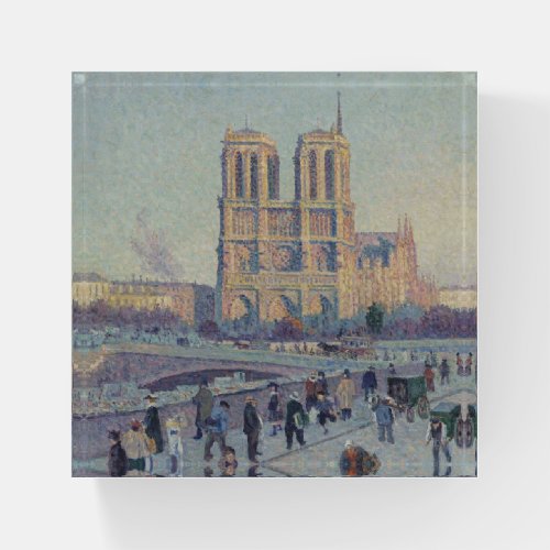 Notre Dame Cathedral Paris France Classic Painting Paperweight