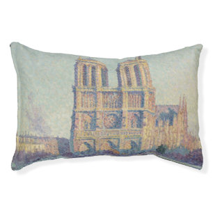 Notre Dame Cathedral Paris France Classic Painting Pet Bed