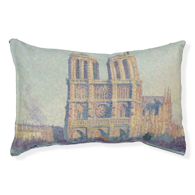 Notre Dame Cathedral Paris France Classic Painting Pet Bed (Front)