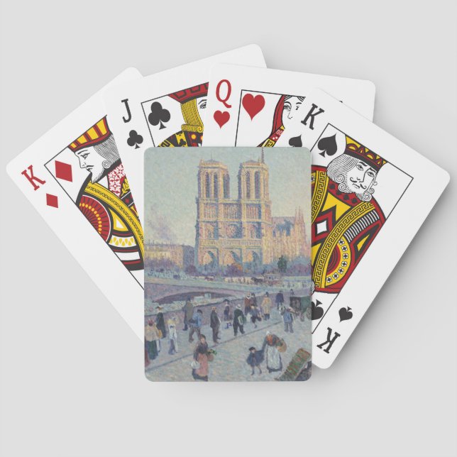 Notre Dame Cathedral Paris France Classic Painting Poker Cards (Back)