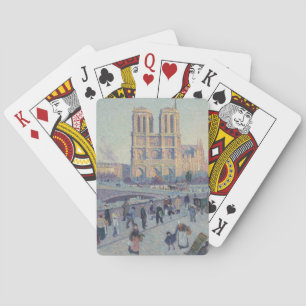 Notre Dame Cathedral Paris France Classic Painting Poker Cards