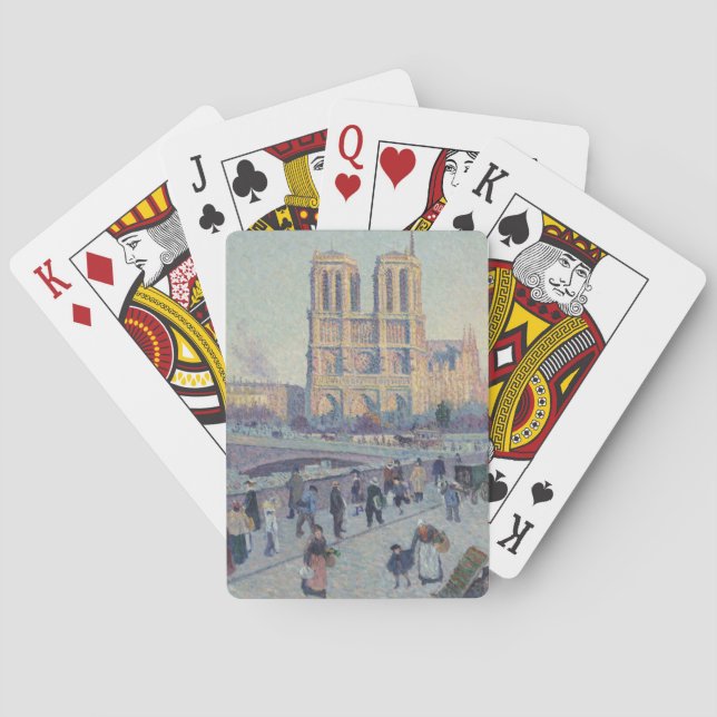 Notre Dame Cathedral Paris France Classic Painting Poker Cards (Back)