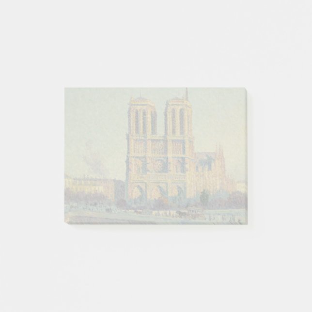 Notre Dame Cathedral Paris France Classic Painting Post-it Notes (Front)