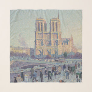 Notre Dame Cathedral Paris France Classic Painting Scarf