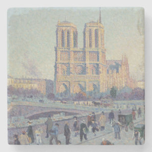 Notre Dame Cathedral Paris France Classic Painting Stone Coaster